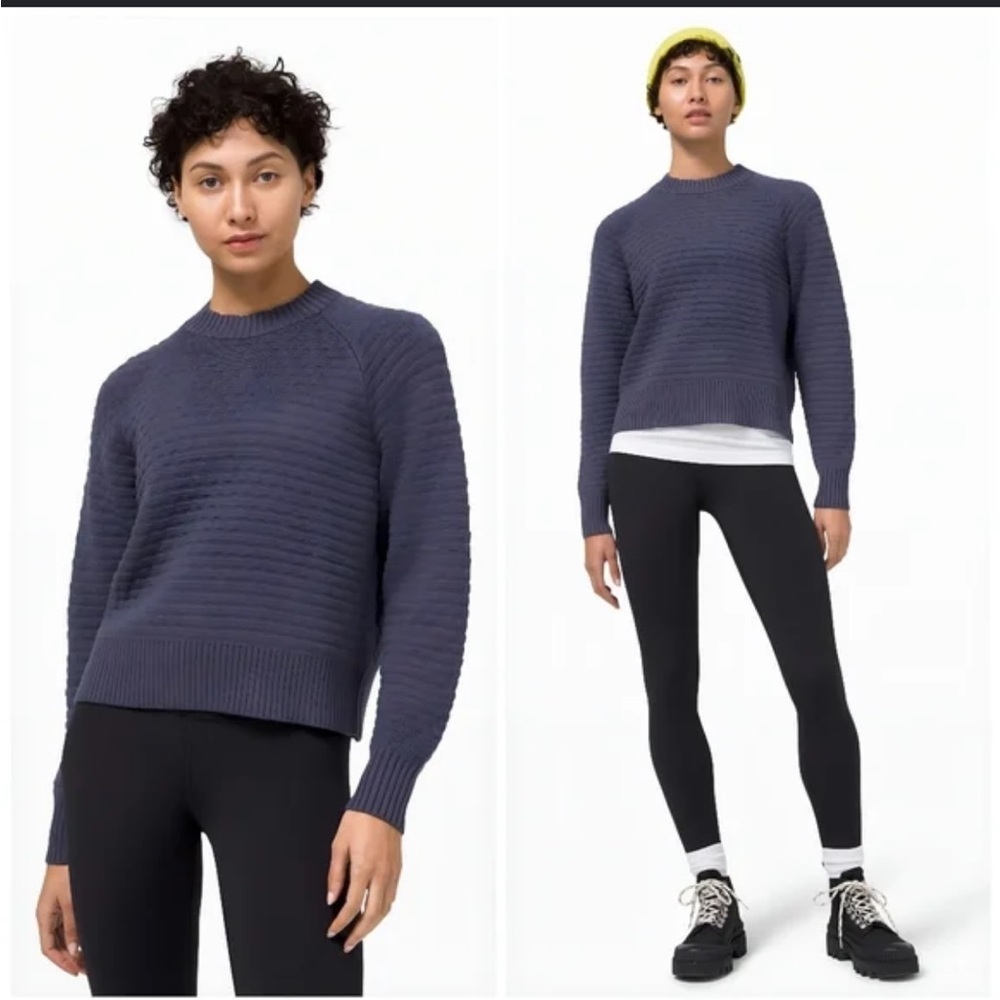 Lululemon Women's Textured Play Crew Sweater - Cadet Blue